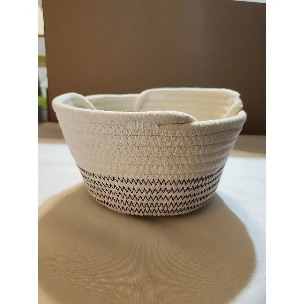 Hanging Rope Basket Off White 8